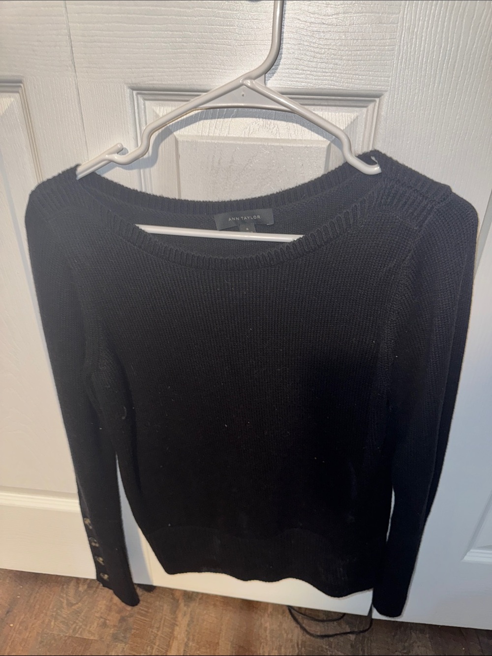 Ann Taylor Black Crewneck Knit Sweater